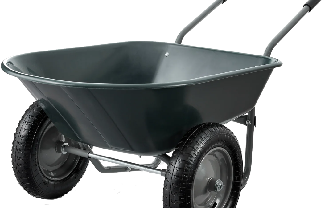 Dual-Wheel Wheelbarrow Garden Cart